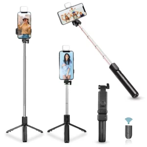 Trépied 3 en 1 avec Bouton Flash et LED – Stabilité, Éclairage et Praticité en Un Seul Accessoire