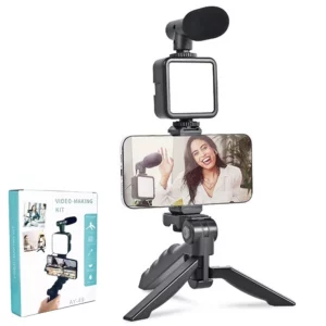 Kit de Production Vidéo avec Trépied AY-49 – Micro & Éclairage pour Vlogging | Tunisie