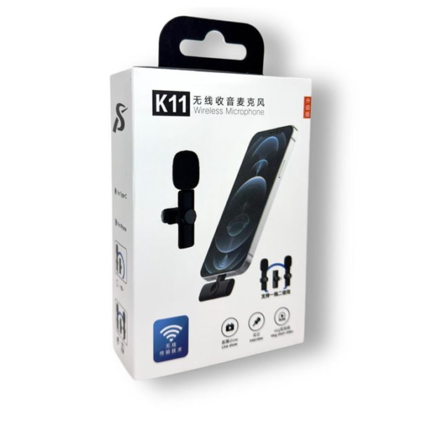 Microphone Cravate K11 - Double Micro sans fils | iPhone & Android – Image 2