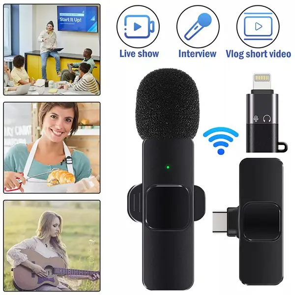 K8-Wireless-Clip-Microphone-USB-C-and-Lightning-Ports-@ido.lk_