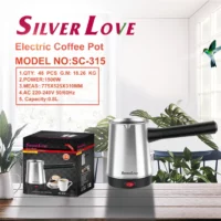 Machine à café éléctrique en acier inoxydable